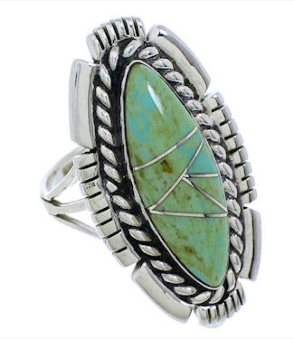 Silver Turquoise Southwestern Jewelry Ring Size 5-3/4 TX40686